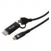 Equip USB-C - USB-C + HDMI-adapteri 100W Power Delivery, 4K 60Hz, alumiini