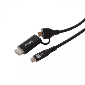 Equip USB-C - USB-C + HDMI-adapteri 100W Power Delivery, 4K 60Hz, alumiini