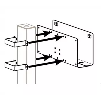 Ergotron oheislaitekiinnike 3x3-pylväälle, teräs, musta (60-158-100)