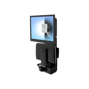 Ergotron Sit-Stand Vertical Lift, Patient Room - asennussarja (rannetuki, hiiriteline, pystysuuntainen säätökisko, viivakoodinlukijan pidike, näppäimistötaso, monitorivarsi, ulosvedettävä hiiritaso)