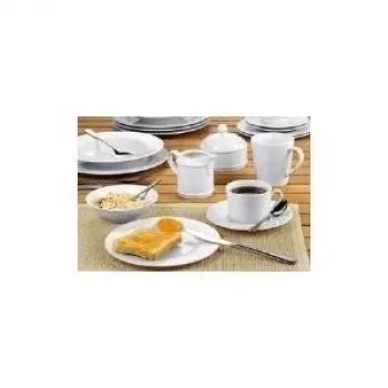 Esmeyer Heike syvät keittolautaset 23 cm, posliini, valkoinen, 6 kpl:n sarja 433-239