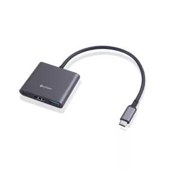 ESTUFF USB-C AV-moniporttikeskitin (USB-C, 7-in-1, HDMI 4K60, 2x USB-A 3.0, USB-C PD 60W, Gigabit Ethernet, SD/MicroSD)