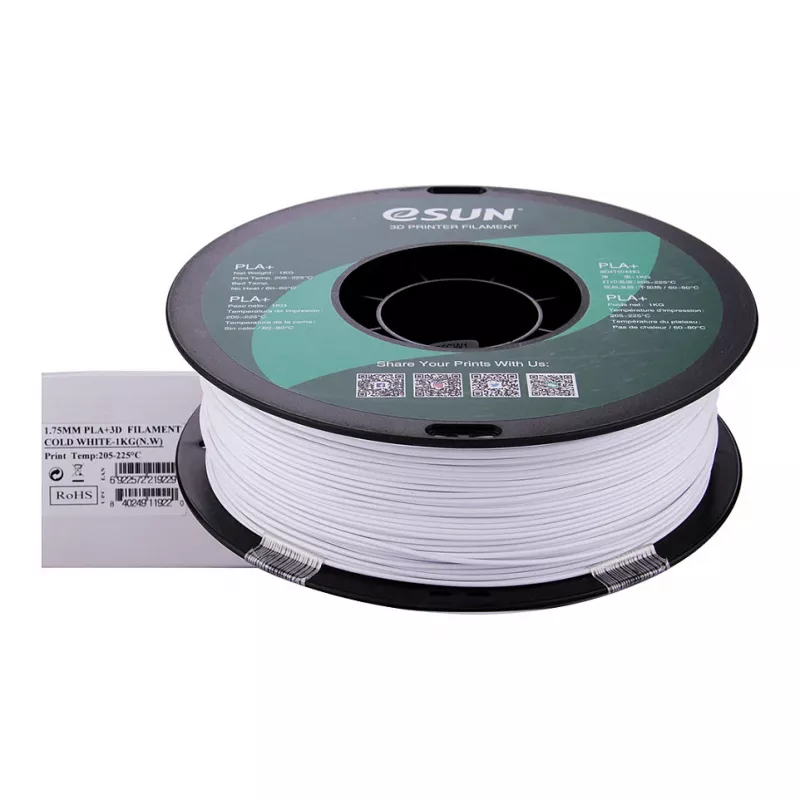 ESUN PLA+ 1,75 mm kylmävalkoinen 1 kg 3D-tulostimen filamentti