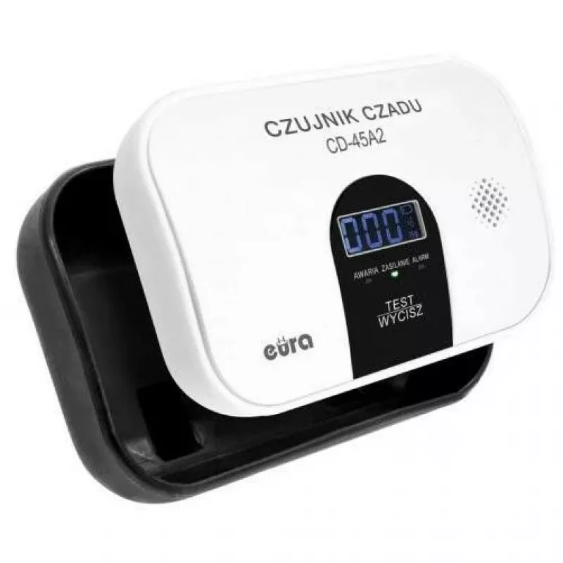 EURA CD-45A2 vapaasti seisova häkävaroitin, paristokäyttöinen, LCD-näyttö