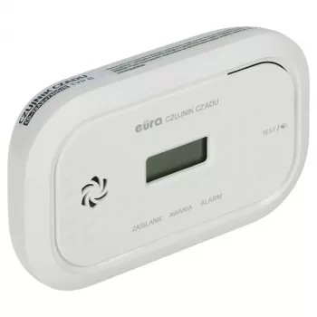 EURA CD-72A2/B häkävaroitin LCD-näytöllä, elektrokemiallinen anturi, 85 dB hälytys, EN 50291-1 sertifioitu