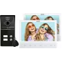 EURA VDP-80C5 videoovipuhelinjärjestelmä kahdelle perheelle, valkoinen, 2x 7 tuuman LCD, FHD, 1080p-kamera, RFID-lukija, pinta-asennus