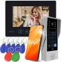 EURA VDP-90A3 DELTA+ musta 7 inch Full HD videopuhelin-ovipuhelin, WiFi, 2 tuloa, näppäimistö, lähestymislukija, AHD, Tuya