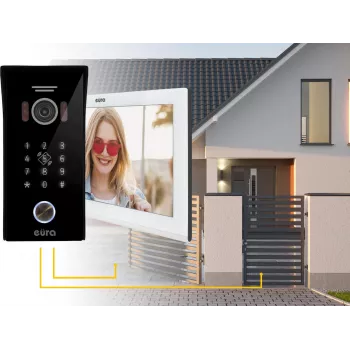 EURA VDP-99C5 videopuhelinjärjestelmä, 7 tuuman kosketusnäyttö, WiFi, RFID, Tuya, valkoinen
