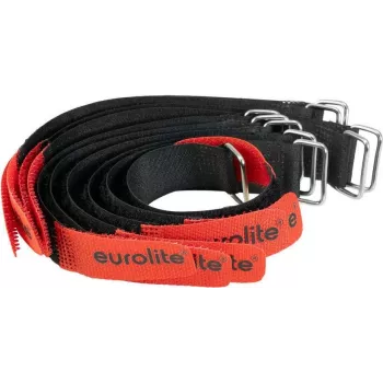 EUROLITE AR-20 tarranauhallinen kaapelikiinnike 20x180 mm musta/punainen 10 kpl:n pakkaus