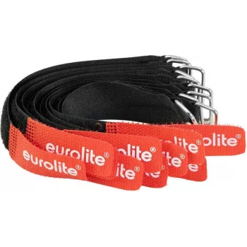 EUROLITE AW-20 tarranauhallinen kaapelikiinnike 20x180 mm musta/punainen 10 kpl:n pakkaus