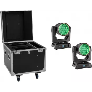 EUROLITE Set 2x LED IP TMH-W285 Hypno Moving-Head Wash IP65 + flightcase pyörillä