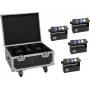 EUROLITE setti 4x AKKU MBT-3 Spot MK2 LED-uplight + flightcase, jossa pyörät ja lataustoiminto
