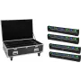 EUROLITE Set 4x LED BAR-8 SWING QCL -valopalkki flightcasella ja pyörillä