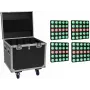 EUROLITE Set 4x LED Pixel Matrix Panel 5x5 RGB/WW + flightcase pyörillä