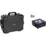 EUROLITE Set 8x AKKU Flat Light 3 musta + muovilaukku trolleylla RGBW LED QuickDMX