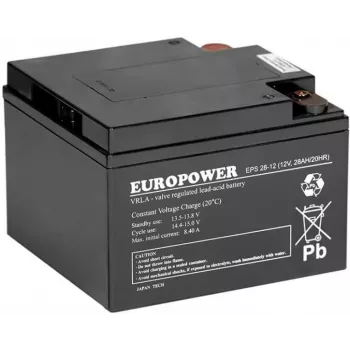 Europower AGM akku EPS-sarja 12V 28Ah (8-12 vuoden käyttöikä)