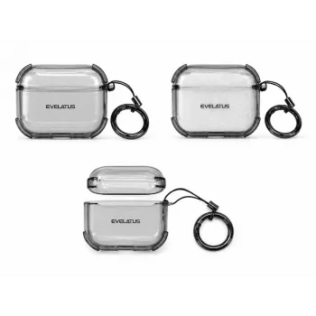 Evelatus Apple AirPods 4 TPU-suojakotelo läpinäkyvä musta