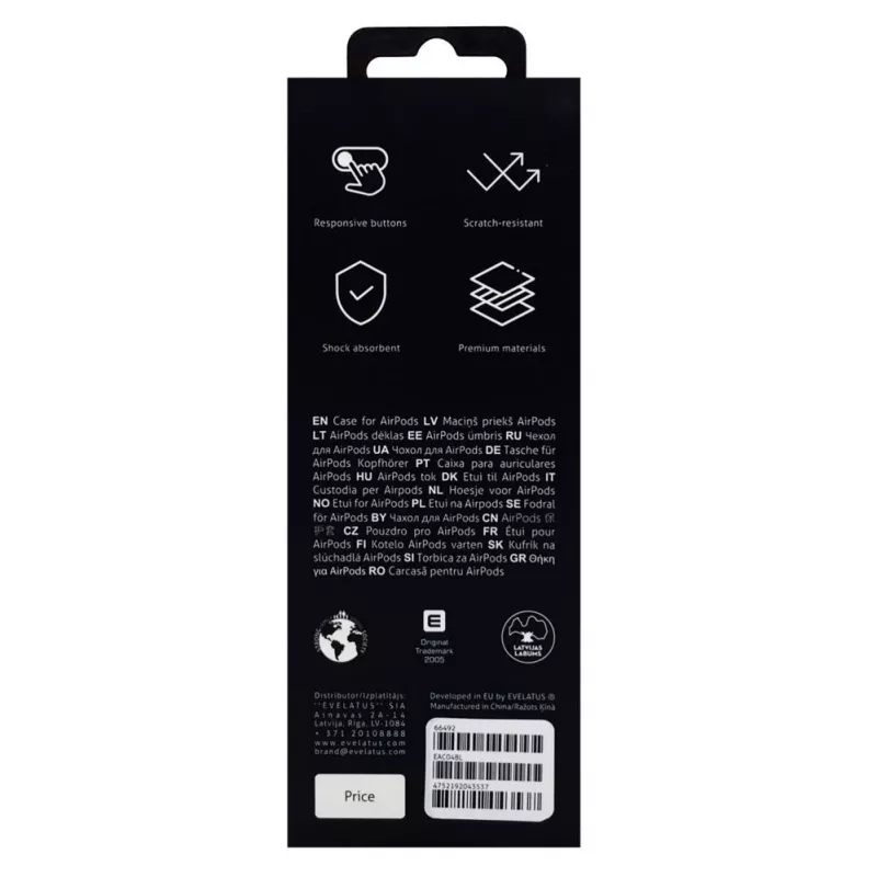 Evelatus Apple AirPods -kotelo EAC04, sininen
