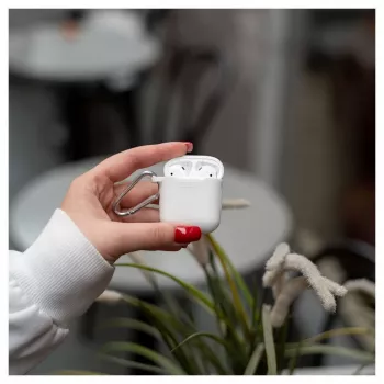 EVELATUS Apple AirPods kuori EAC04 valkoinen - silikonisuojakuori AirPods 1. ja 2. sukupolvelle