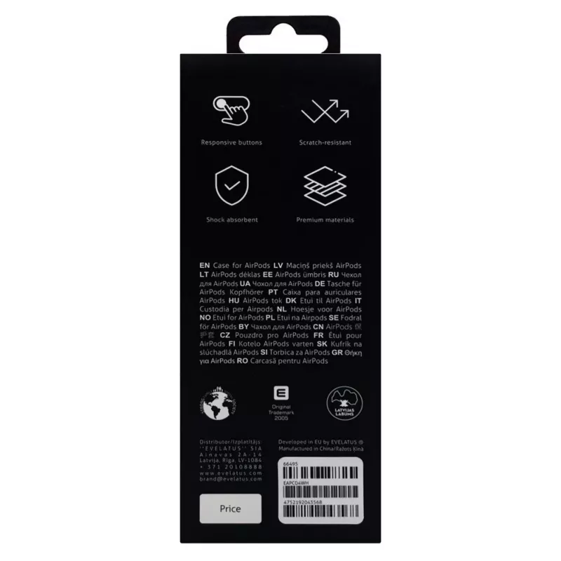 Evelatus Apple AirPods Pro -kotelo EAC04, valkoinen