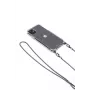 Evelatus Apple iPhone 11 Pro Max silikonikuori läpinäkyvä kaulapannalla TPU-nauha space gray
