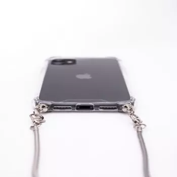 Evelatus Apple iPhone 11 Pro silikoni läpinäkyvä kaulanauhalla TPU-nauha hopea