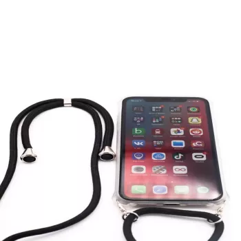 Evelatus Apple iPhone 11 Pro silikoni läpinäkyvä kaulanauhalla TPU-nauha läpinäkyvä