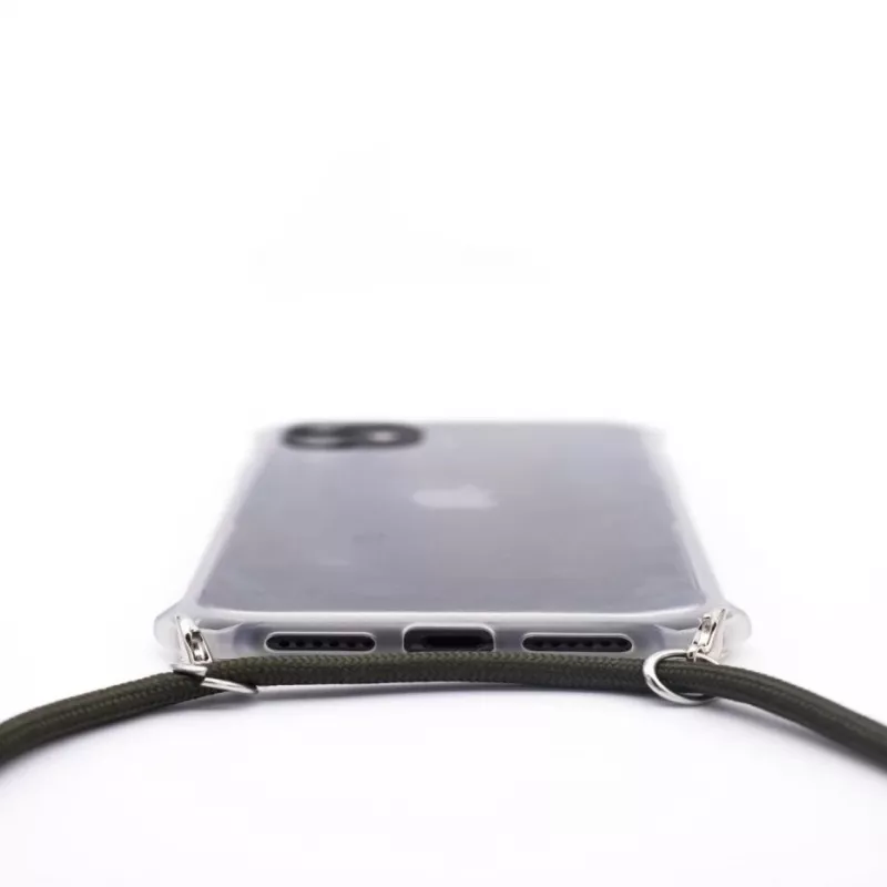 Evelatus Apple iPhone 11 silikoninen läpinäkyvä kotelo kaulaketjulla TPU-hihna läpinäkyvä