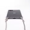 Evelatus Apple iPhone 11 silikoni läpinäkyvä kaulanauhalla TPU-nauha hopea