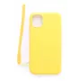 Evelatus Apple iPhone 11 Soft Touch -silikonikuori kantohihnalla, keltainen
