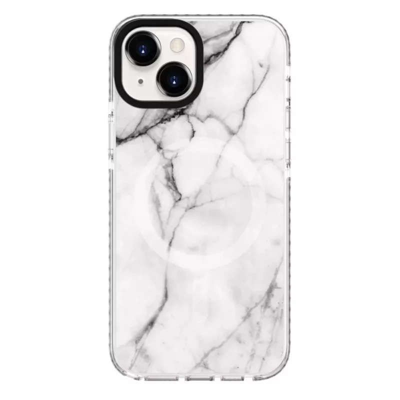 Evelatus Apple iPhone 15 Plus PC+TPU -kotelo MagSafe-yhteensopiva – Custom Marble White
