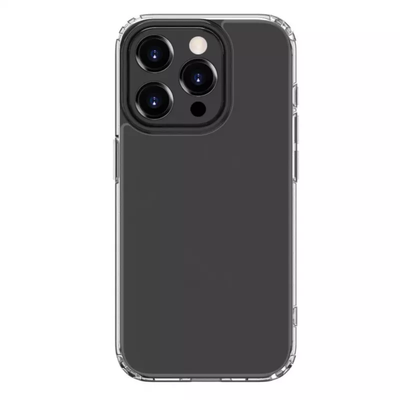 Evelatus Apple iPhone 15 Pro sotilasiskuilta suojaava silikonikuori TPU läpinäkyvä