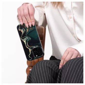 Evelatus Apple iPhone 15 Pro PC-kotelo Custom Print Marble Dark Green