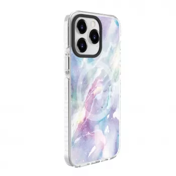 Evelatus Apple iPhone 15 Pro PC+TPU-kotelo MagSafe-yhteensopiva – marmori violetti