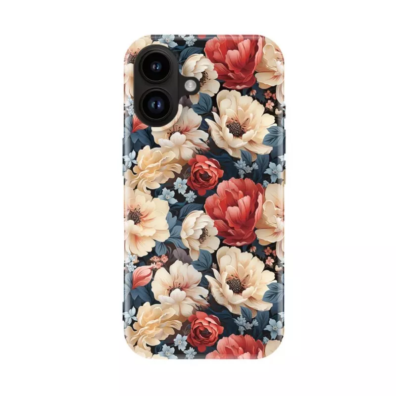 Evelatus Apple iPhone 16 Slim Shell MagSafe-yhteensopiva Custom Flower Red Print