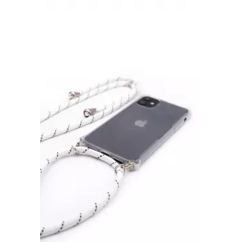 Evelatus Apple iPhone 7/8/SE2020/SE2022 silikoninen läpinäkyvä kotelo kaulanauhalla TPU-nauha läpinäkyvä