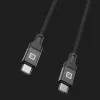 Evelatus spiraali USB-C - USB-C -kaapeli 1,2 m 60 W PD punottu musta