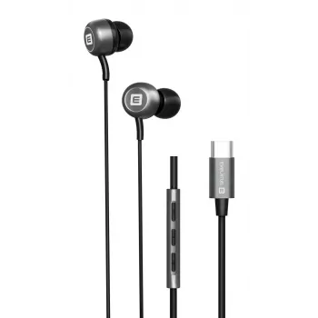 Evelatus Crystal Clear Audio -kuulokkeet USB-C:llä ja mikrofonilla musta