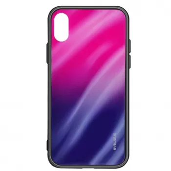 Evelatus Huawei P Smart 2019 Water Ripple Full Color Electroplating karkaistu lasi näytönsuojakalvo liukuvärjäys pinkki-purppura