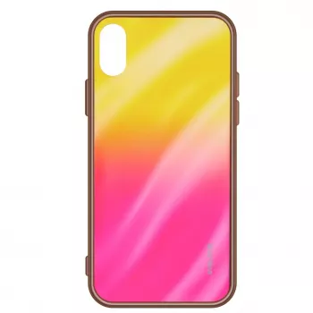 Evelatus Huawei P Smart 2019 Water Ripple Full Color Electroplating karkaistu lasi Gradient Yellow-Pink