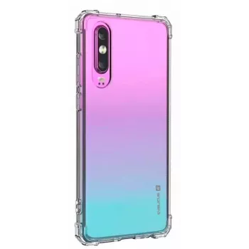 Evelatus Huawei P30 sotilastason iskunsuojainen silikonikuori TPU, läpinäkyvä
