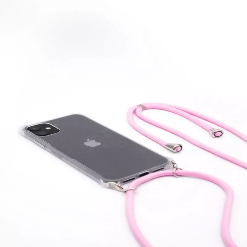 Evelatus Samsung A30s kuori köydellä pinkki läpinäkyvä