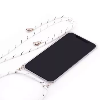 Evelatus Samsung A50 Case with Band White Stripes Transparent