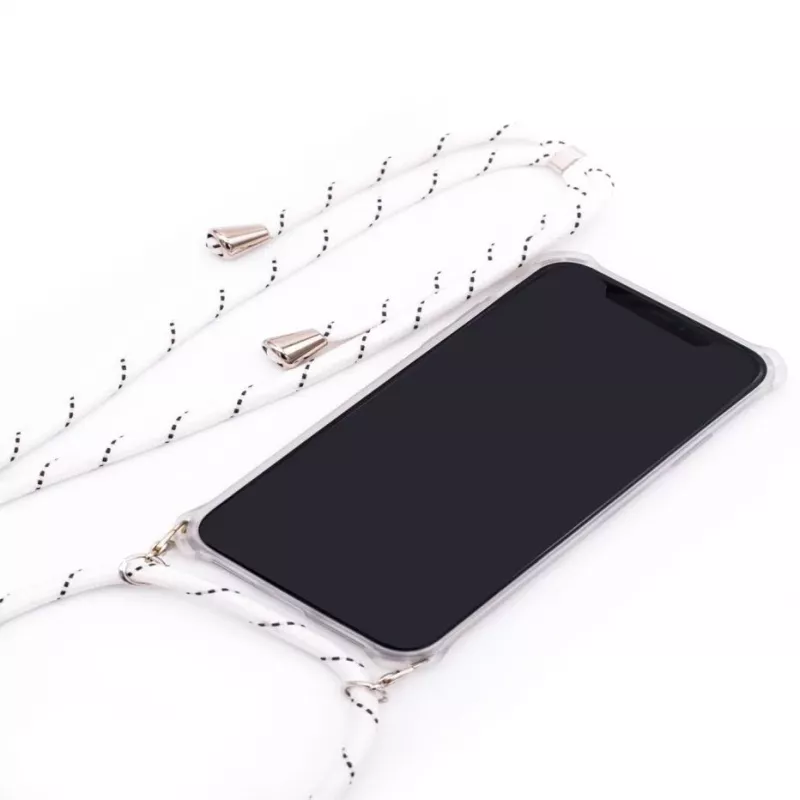Evelatus Samsung A50 Case with Band White Stripes Transparent