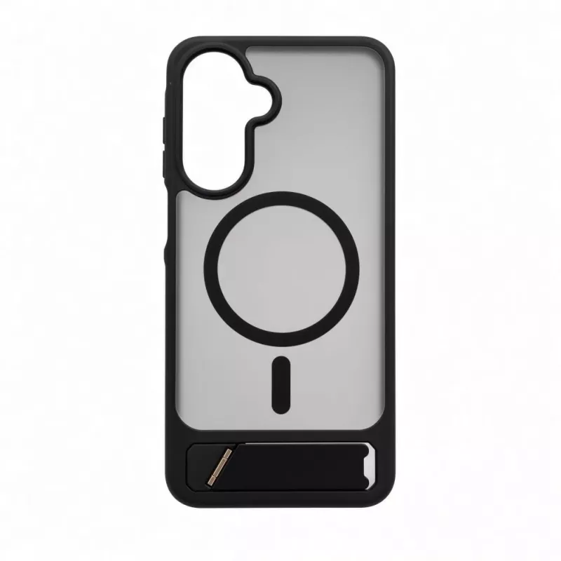 Evelatus Samsung Galaxy A17 4G / A17 5G kumipintainen MagSafe-kotelo jalustalla musta