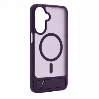 Evelatus Samsung Galaxy A17 4G / A17 5G kumipintainen MagSafe-kotelo jalustalla violetti