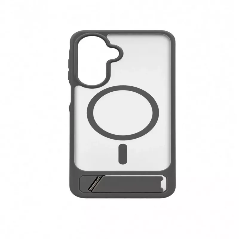 Evelatus Samsung Galaxy A17 4G / A17 5G kumipintainen MagSafe-kotelo jalustalla savunharmaa
