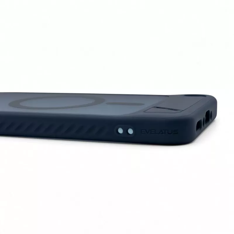 Evelatus Samsung Galaxy A37 / A36 kumipintainen MagSafe-kotelo jalustalla Navy Blue