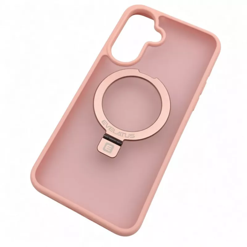 Evelatus Samsung Galaxy A37 / A36 Shield -kotelo MagSafe-yhteensopiva ja jalusta, matta, vaaleanpunainen