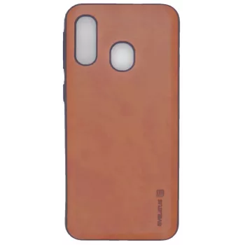 Evelatus Samsung Galaxy A40 Kuton ruskea nahkainen takakansi
